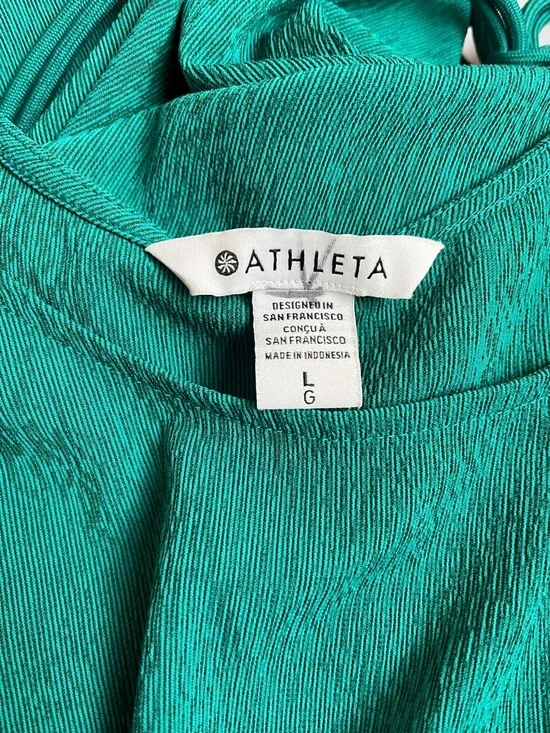 ATHLETA Women’s Echo Sleeveless Midi Dress Casual Ruched Stretch L - Picture 6 of 9